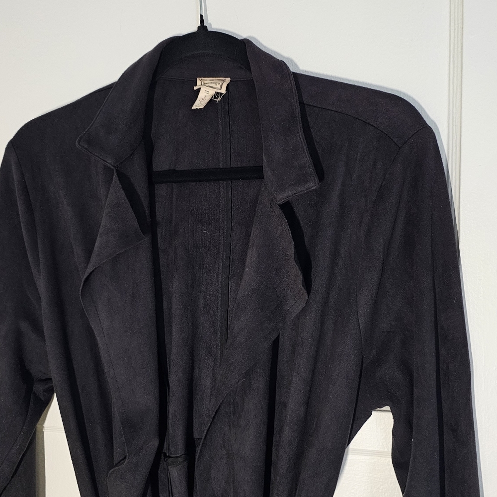 Modern Vintage| Suede Duster Sweater Black | Medium
